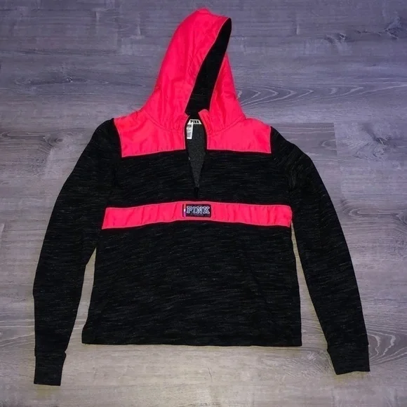 VS PINK Half Zip Hoodie Size Medium - Picture 4 of 6